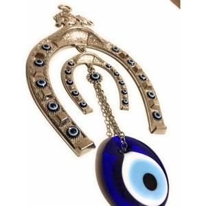 Horseshoe Evil Eye Wall Hanging With Elephant – Decorative Home Protection🤎
